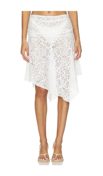 Sndys Lilu Lace Midi Skirt In White