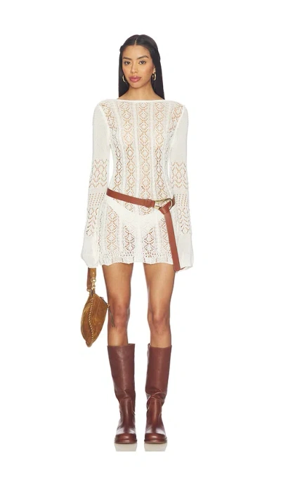 Sndys Mattie Crochet Mini Dress In White