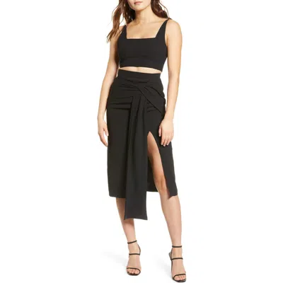Sndys Neo Crop Top & Slit Skirt Set In Black