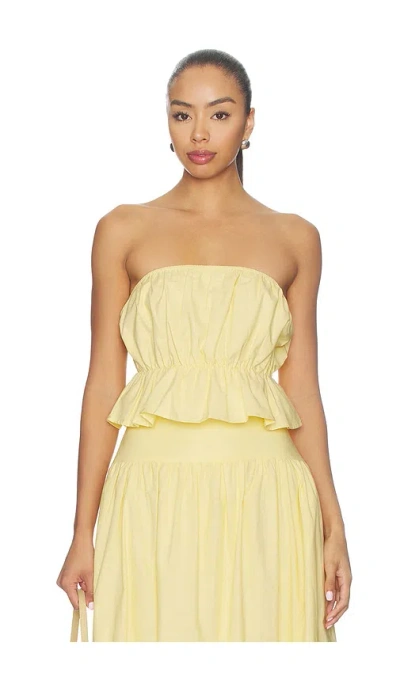 Sndys Nesa Strapless Top In Yellow