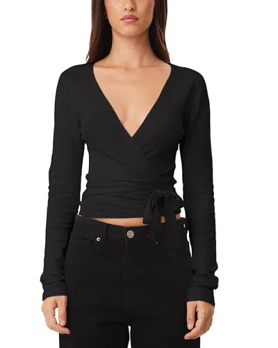 Sndys Nikola Wrap Top In Black