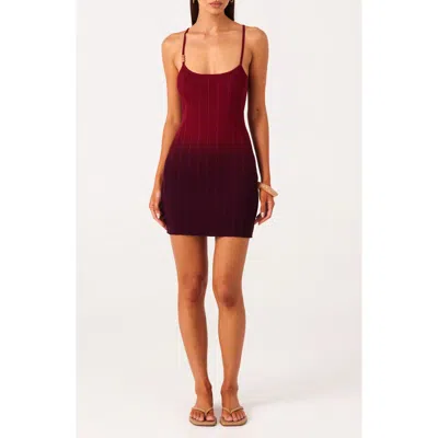 Sndys Odessa Ombré Variegated Rib Minidress In Brown
