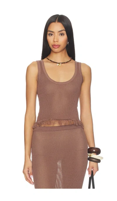 Sndys Priya Crochet Top In Brown