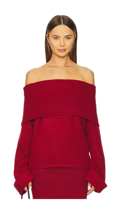 Sndys Quinn Off The Shoulder Jumper In Red