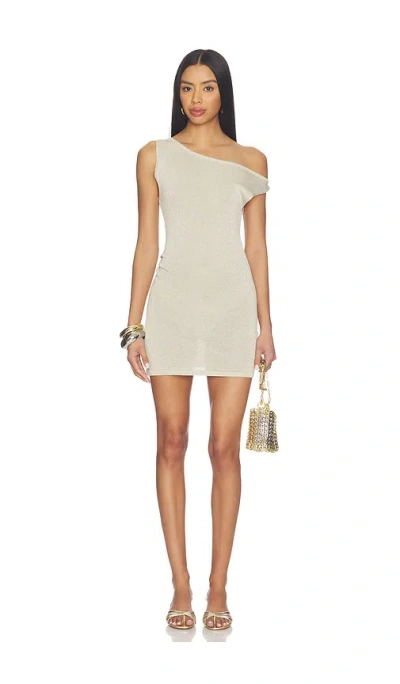 Sndys Rahni Shimmer Knit Mini Dress In White