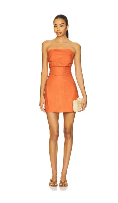 Sndys Romi Linen Dress In Orange