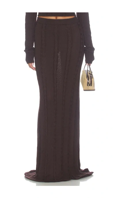 Sndys Rory Maxi Skirt In Burgundy