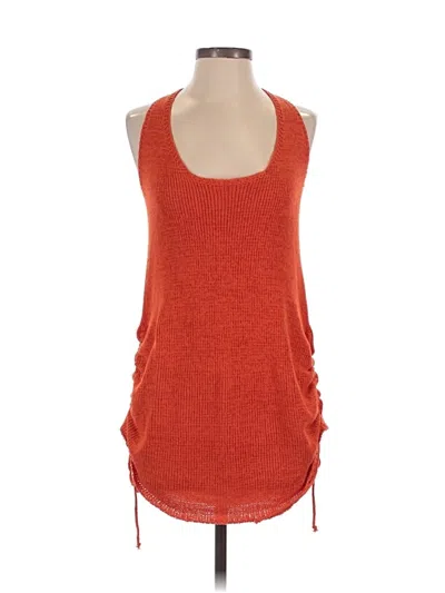 Pre-owned Sndys Sleeveless Top Orange Scoop Neck Tops