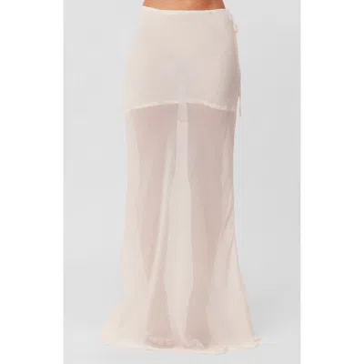 Sndys Tamara Sheer Maxi Skirt In White