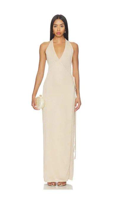 Sndys Tiare Shimmer Maxi Dress In Neutral