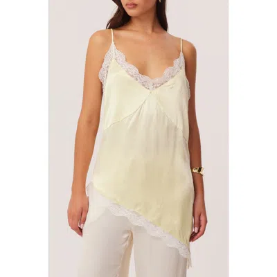 Sndys Toni Lace Trim Asymmetric Camisole In Neutral