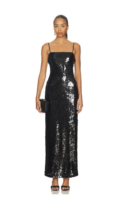 Sndys Tori Sequin Maxi Dress In Black