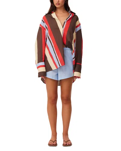 Sndys Linen Blend Oversized Shirt Co-ord In Multi