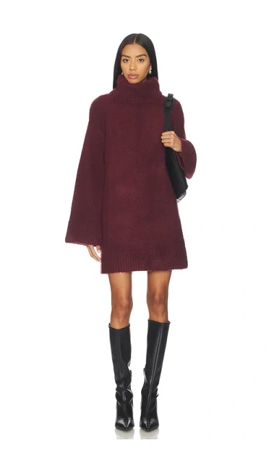 Sndys Winnie Mini Dress In Burgundy