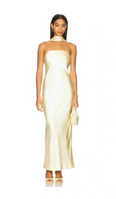 Sndys X Revolve Angelina Neck Tie Maxi Dress In Yellow