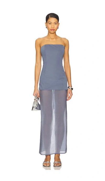 Sndys X Revolve Chloe Sheer Dress In Blue