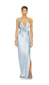Sndys X Revolve Johanna Cowl Neck Maxi In Blue