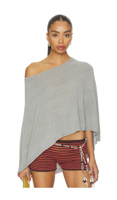 Sndys X Revolve Misty Knit Poncho In Gray