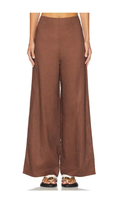 Sndys X Revolve Nina Linen Pant In Mocha