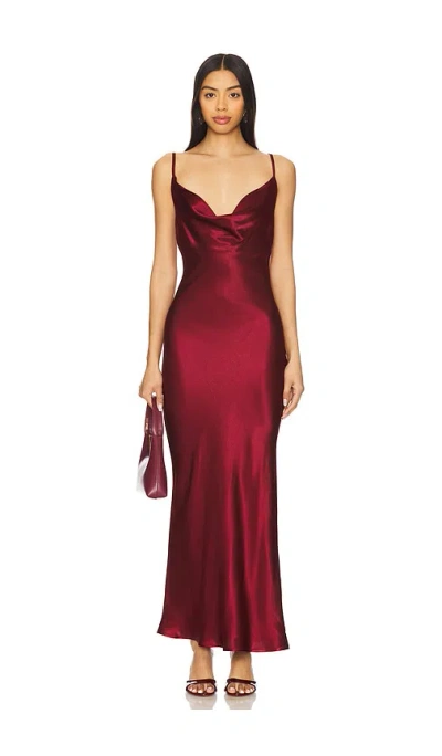 Sndys X Revolve Skin Satin Dress In Burgundy