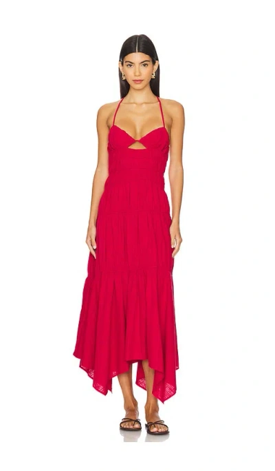 Sndys X Revolve Tahlia Dress In Cherry Red