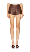 Sndys X Revolve Wendy Croc Mini Short In Brown