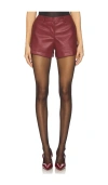 Sndys X Revolve Wendy Faux Leather Shorts In Burgundy