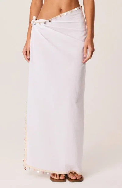 Sndys Zelie Shell Wrap Maxi Skirt In White
