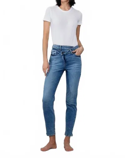 Sneak Peek Crossover Slim Jeans In Medium Stone In Blue