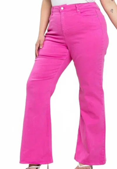 Sneak Peek High Rise Boootcut Jeans In Pink