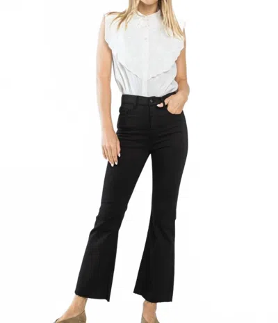 Sneak Peek High Rise Cropped Kick Flare Pants In Black In Brown