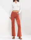 SNEAK PEEK HIGH RISE SOLID SLIM BOOTCUT JEANS IN RUST