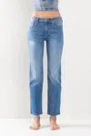 Sneak Peek Jenna Cropped Raw Hem Jeans In Light Wash In Blue