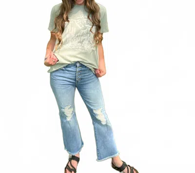 Sneak Peek Lets Go Out Kick Flare Denim Jeans In Blue