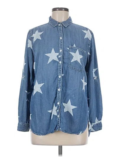 Pre-owned Sneak Peek Long Sleeve Button Down Shirt In Blue