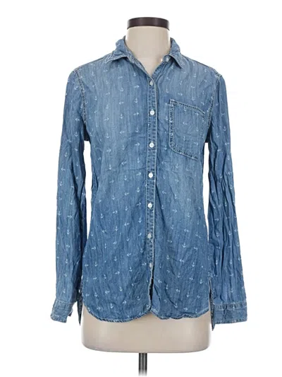 Pre-owned Sneak Peek Long Sleeve Button Down Shirt In Blue
