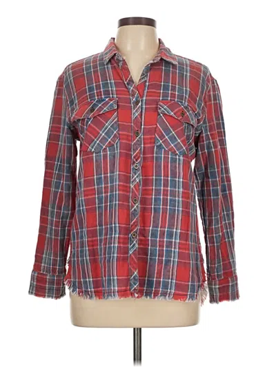 Pre-owned Sneak Peek Long Sleeve Button Down Shirt In Red
