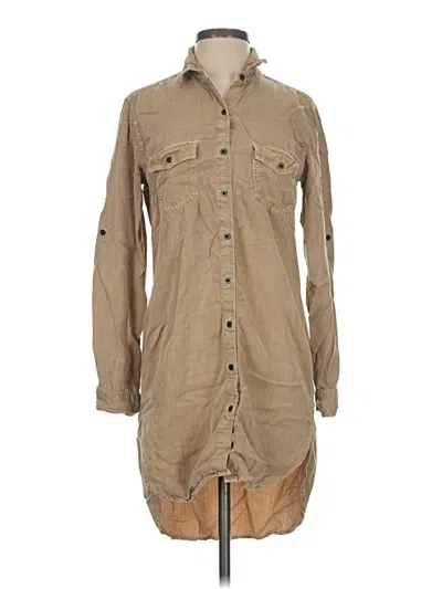Pre-owned Sneak Peek Long Sleeve Button Down Shirt In Tan