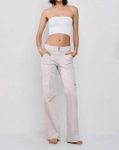 Sneak Peek Mid Rise Bootcut Cargo Pant In Whisper White In Multi