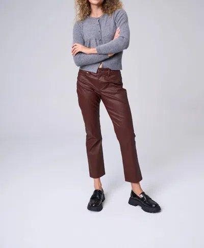 Sneak Peek Slim Straight Coated Jeans In Berry In Brown