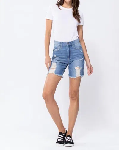 SNEAK PEEK TOMBOY BIKER SHORTS IN DENIM