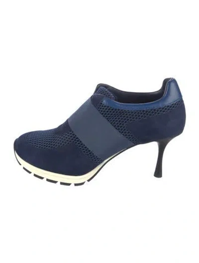 Pre-owned Sneex Mesh Leather Trim Embellishment Pumps In Multi
