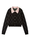 Snidel Argyle Check Cardigan In Multi