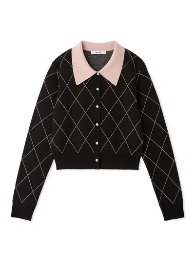 Snidel Argyle Check Cardigan In Multi