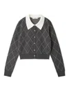 Snidel Argyle Check Cardigan In Multi