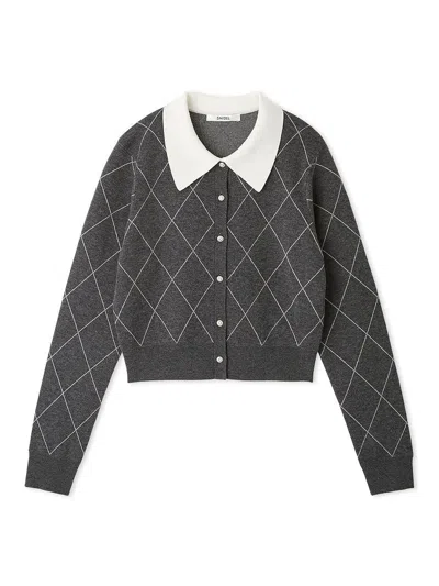 Snidel Argyle Check Cardigan In Multi