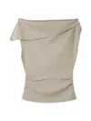 Snidel Asymmetrical Knit Pullover In Gray