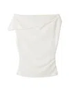 Snidel Asymmetrical Knit Pullover In White