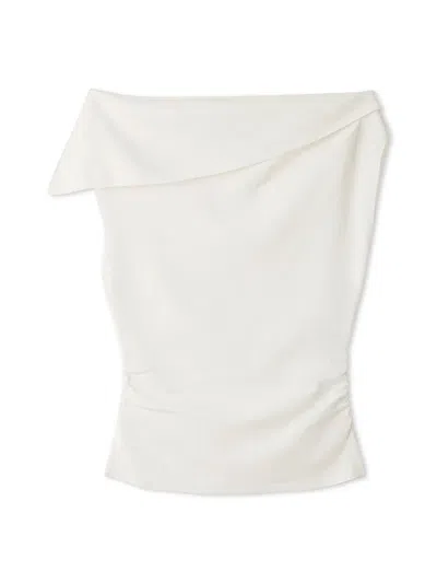 Snidel Asymmetrical Knit Pullover In White