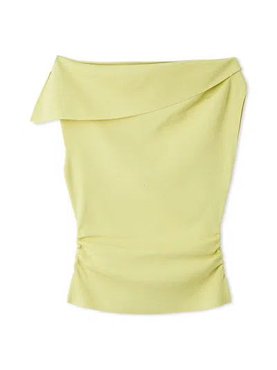 Snidel Asymmetrical Knit Pullover In Yellow